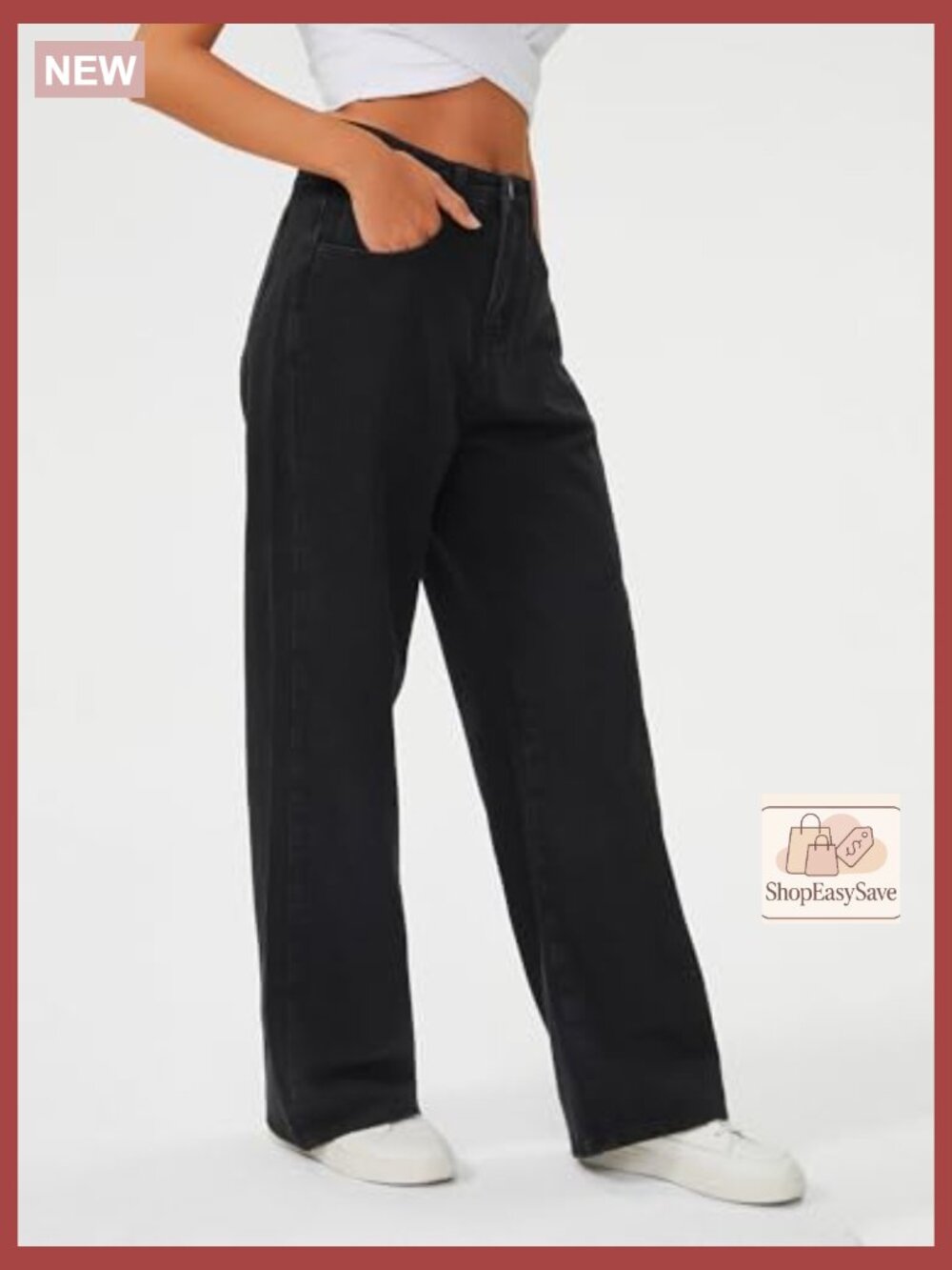 Baggy High Waisted Wide Leg Jeans Y2K Trendy Loose Fit Denim Pants - Picture 2 of 7